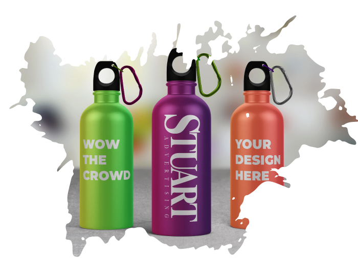 Sample picture of what colorful custom water bottles could loook like, Spokane, WA
